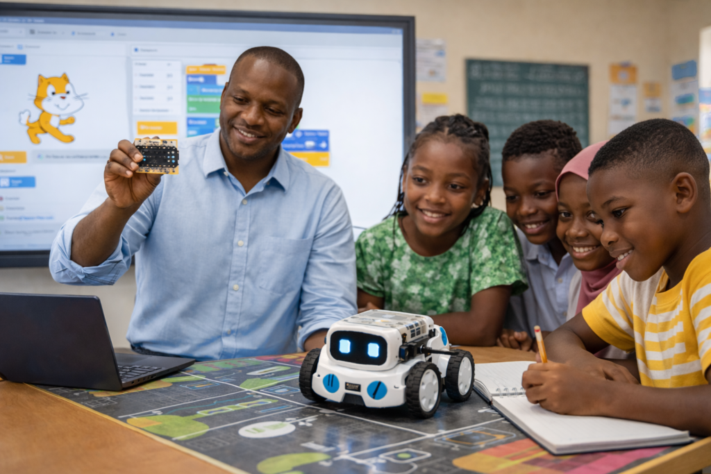 Démonstration du numérique éducatif et des STEM dans une école au Sénégal